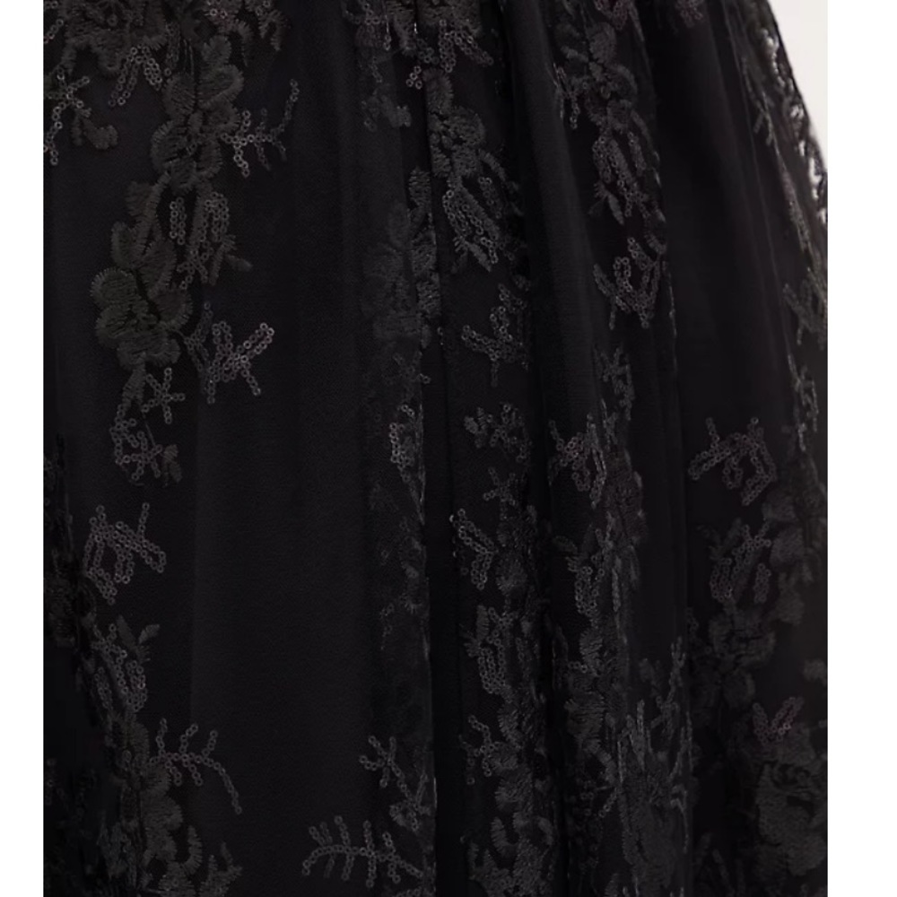 TORRID black embroidered mesh/sequin midi dress! - Picture 4 of 9